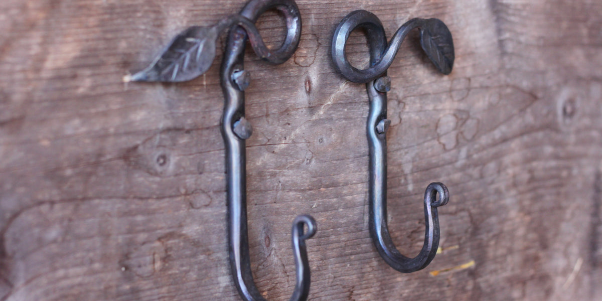 Rebar Hooks | Hand Forged Iron Hook Perfect for Industrial Decor or DIY  Coat Rack | Steampunk | Blacksmith Made