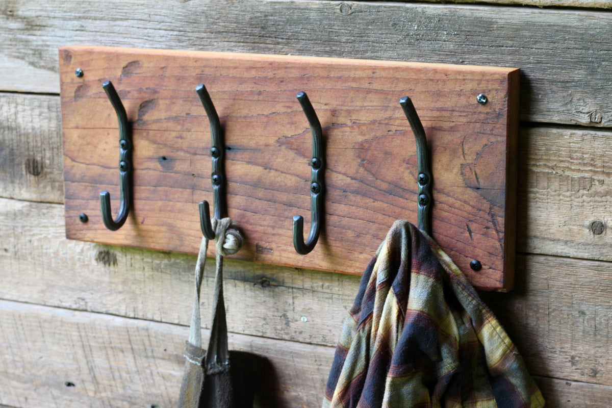 Wood burned coat hot rack