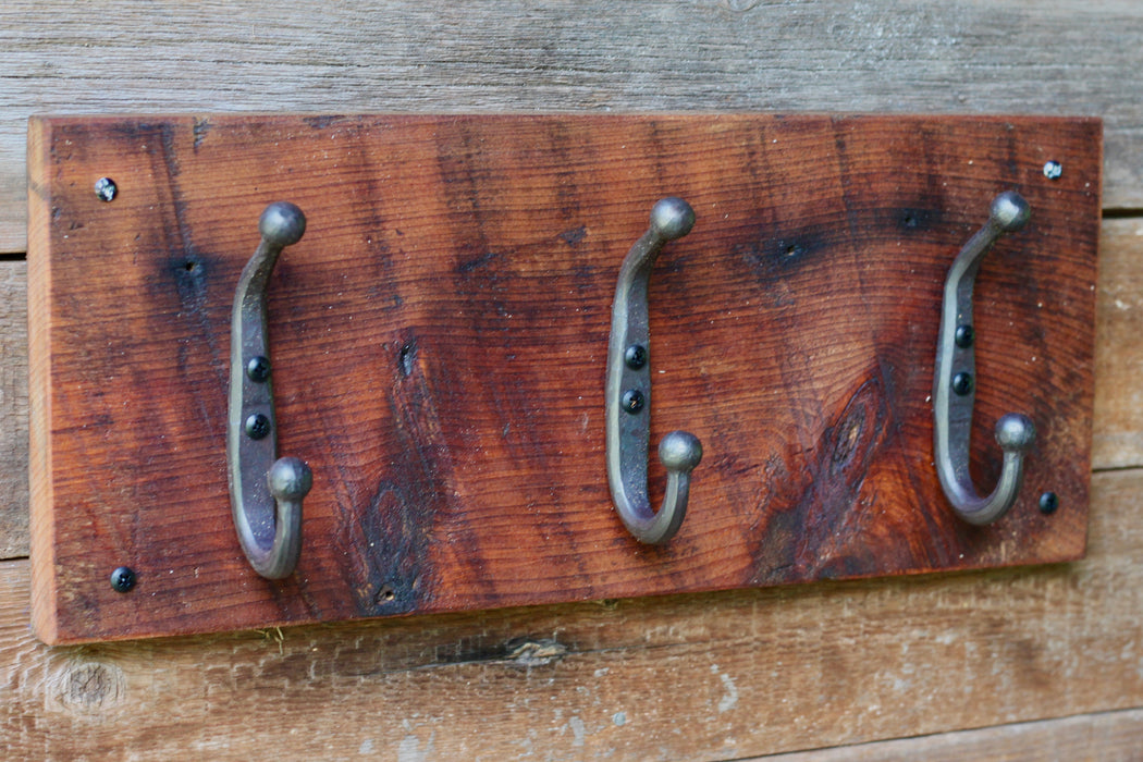 Reclaimed Wood Coat Rack - Ball end hook