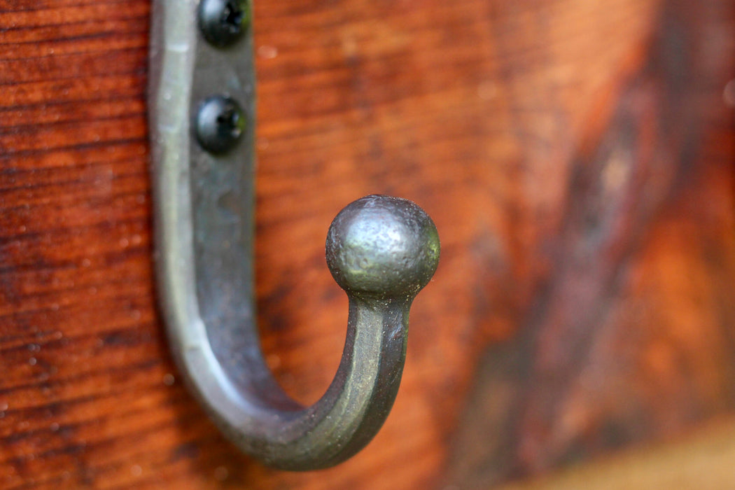 Reclaimed Wood Coat Rack - Ball end hook