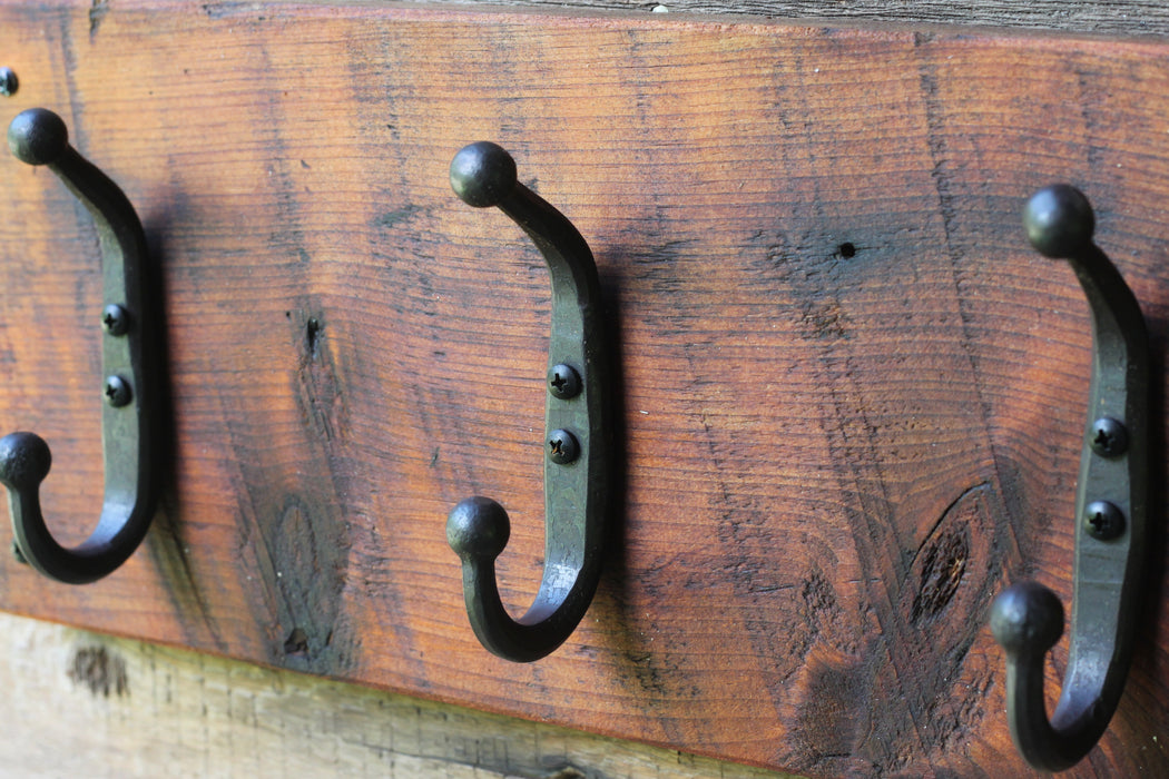 Reclaimed Wood Coat Rack - Ball end hook