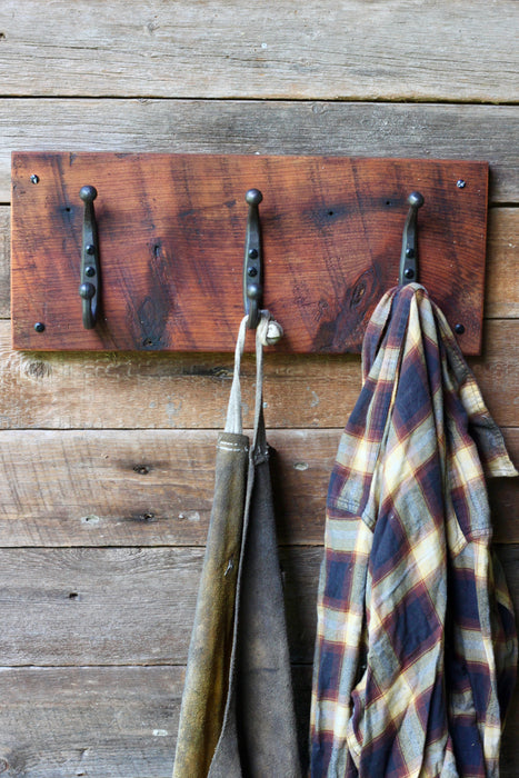 Reclaimed Wood Coat Rack - Ball end hook