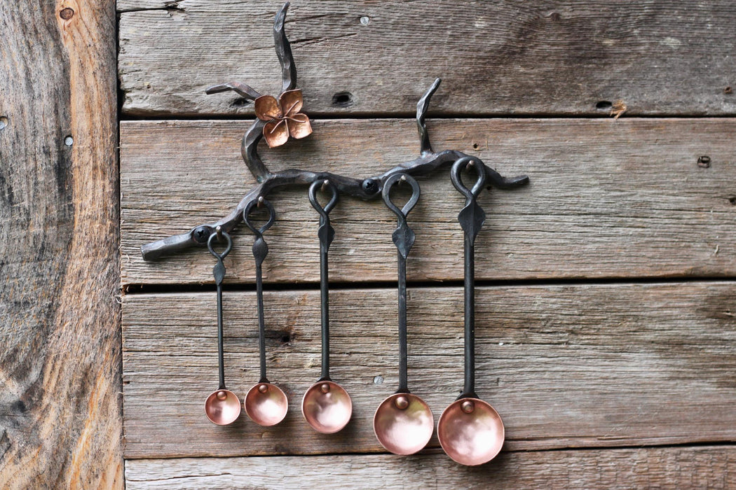 Cherry Blossom Copper and Steel Spoon Set